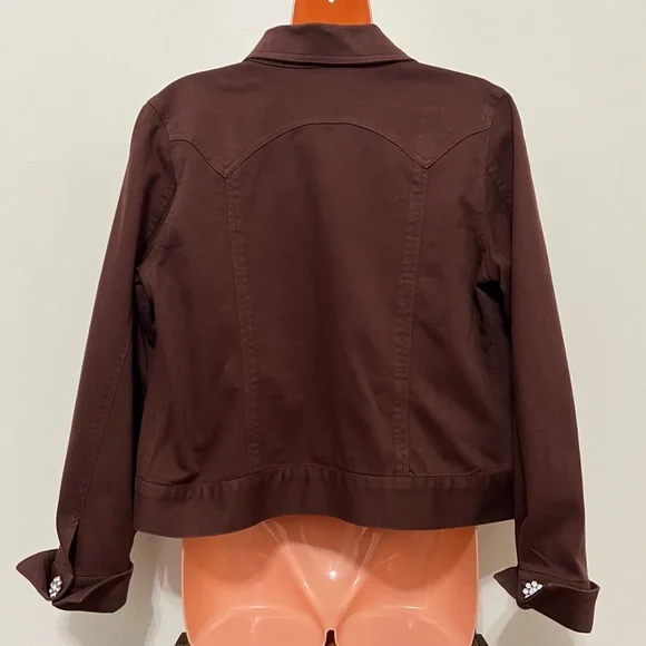 F. L. Malik Choc Brown Denim Jacket - Picture 9 of 11